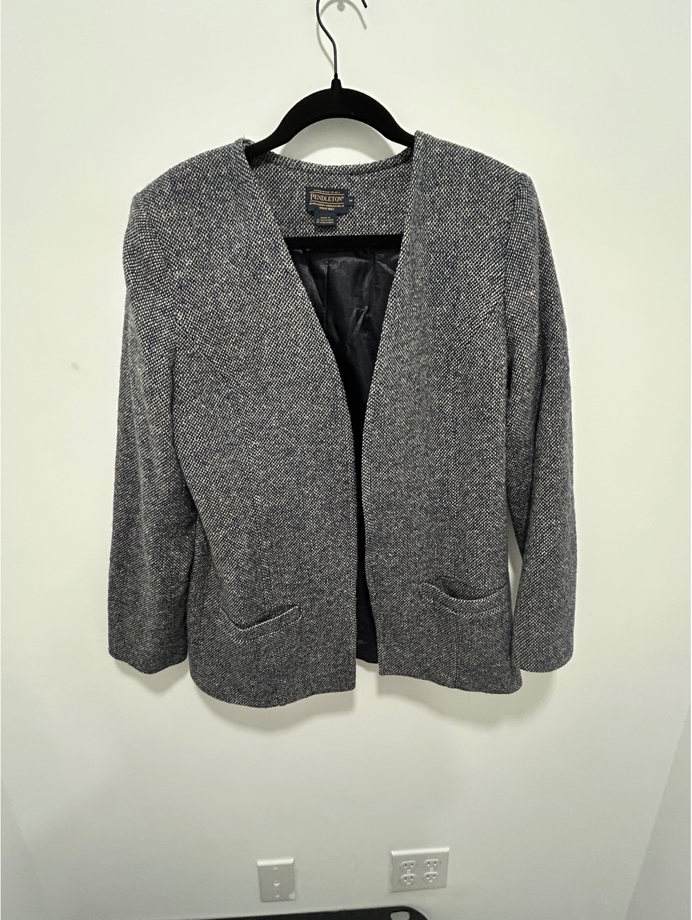Pendleton Women's Wool Blend Open Front Blazer Jacket - Picture 11 of 11
